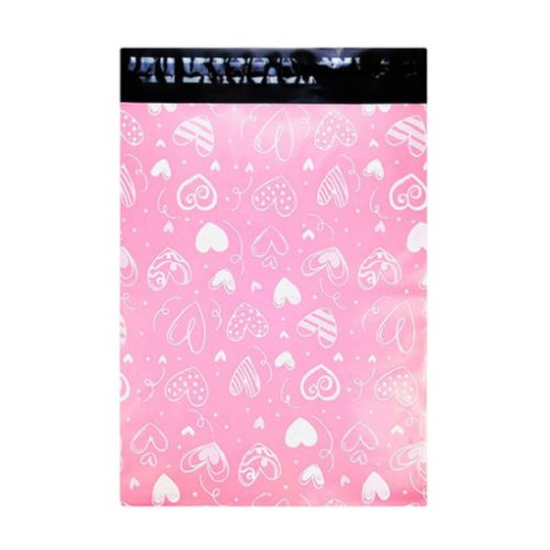 S-Pink szivecskés futártasak (25 x 35 cm) 50 db-os csomag